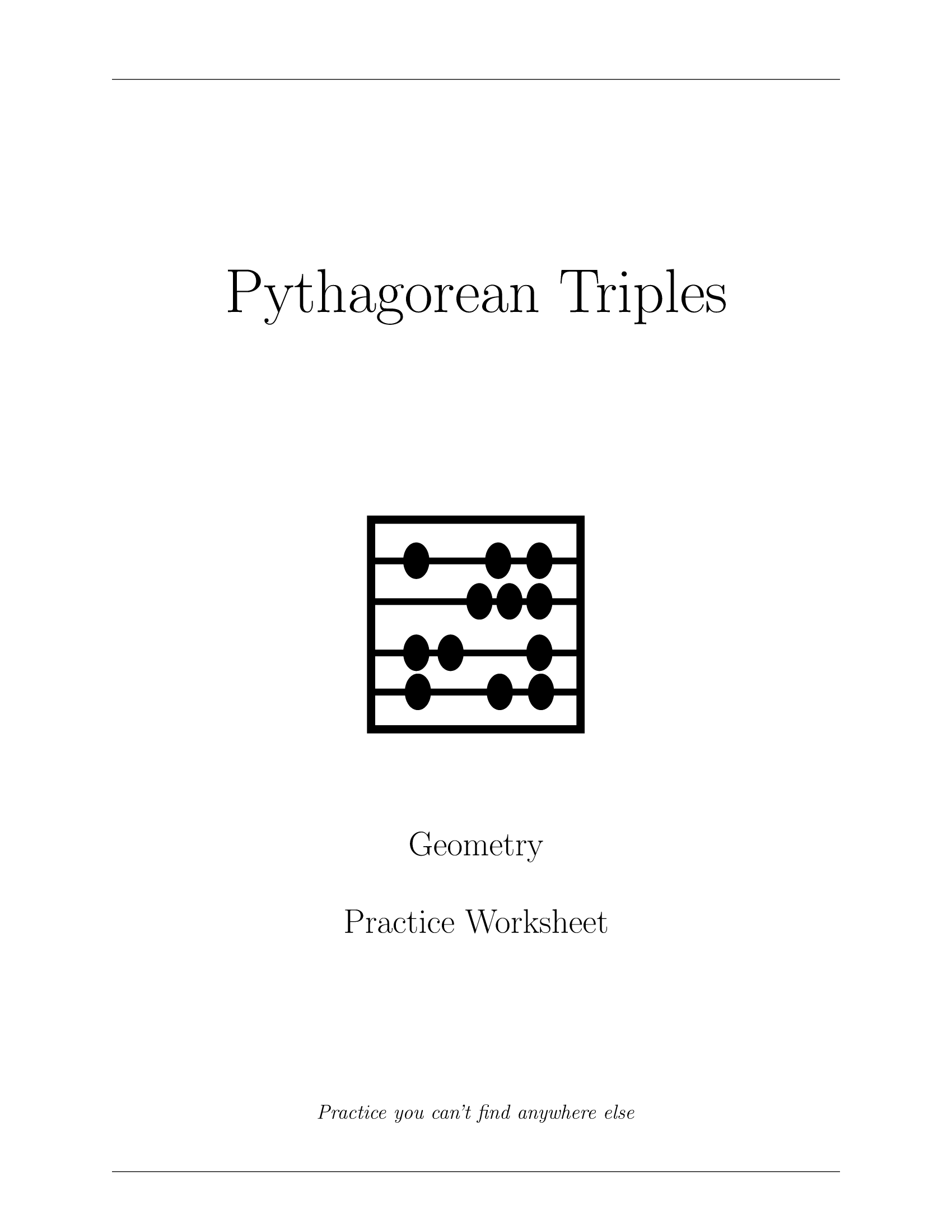 Pythagorean Triples Worksheet Tutoring by Matthew