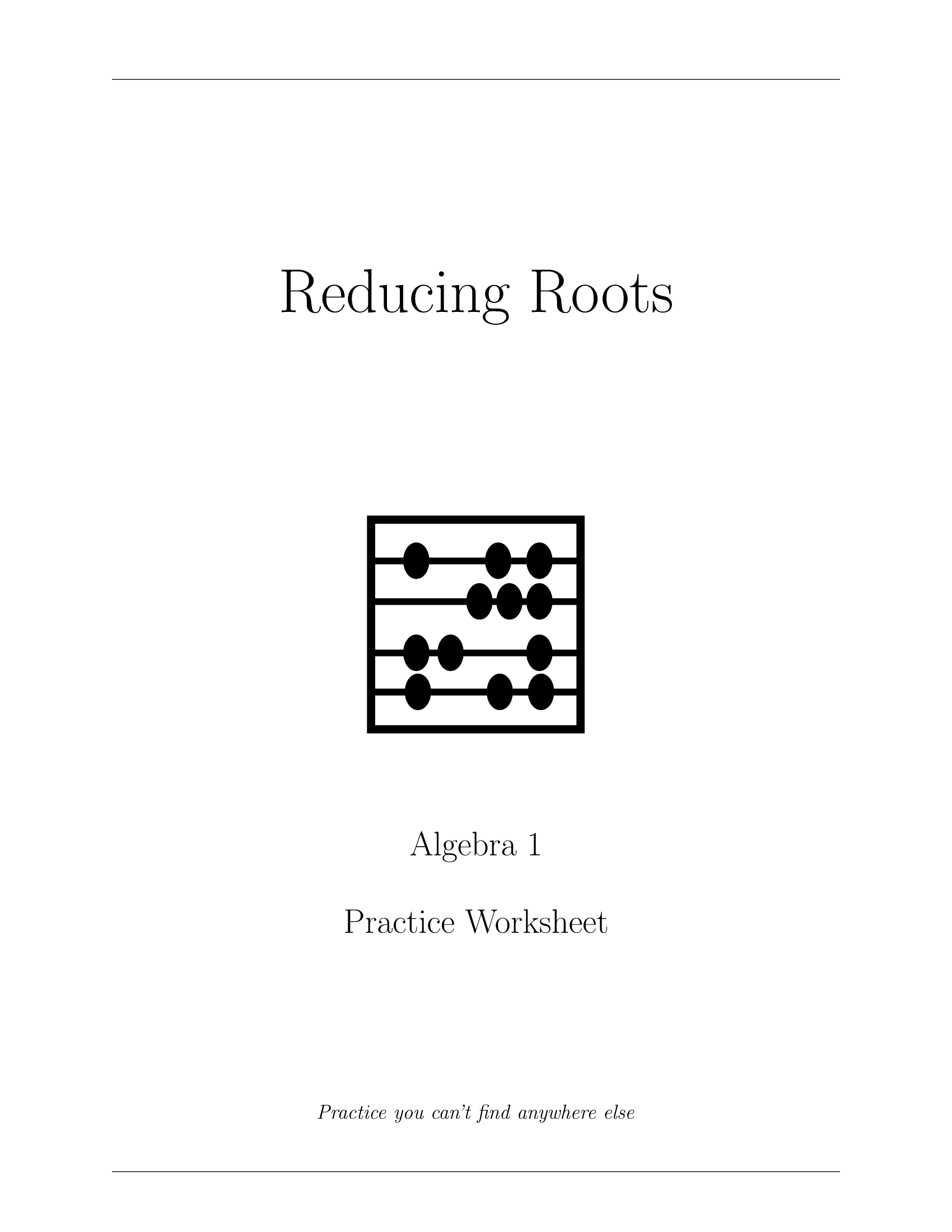 Reducing Roots Worksheet_1