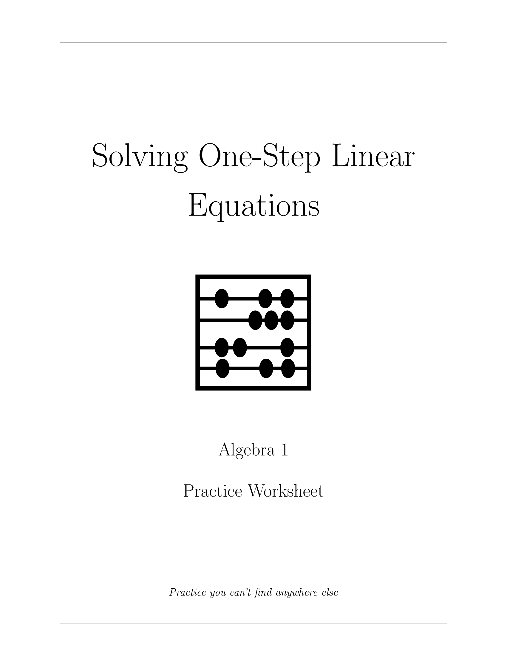 One Step Equations Worksheet_1